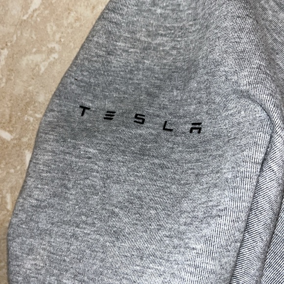 Mens Tesla Hoodie Hooded Full Zipper Jacket Gray Performance Tech Slim Fit Tech - Picture 5 of 8